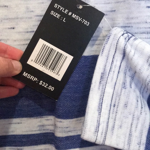 💙Blue & White V-Neck Long Sleeve Shirt💙 - Picture 4 of 4